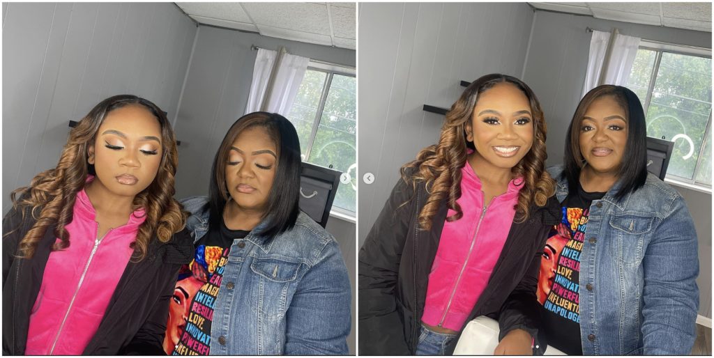 mother and daughter's makeup job before their photoshoot Professional hair and makeup